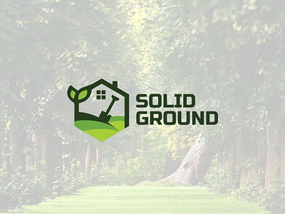 Solid Ground Landscaping brand branding clean design gradient illustration logo mark new vector