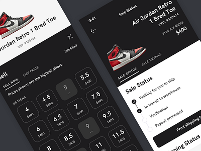Sneaker Mobile App appdesign ios mobile shoe sneaker ui design