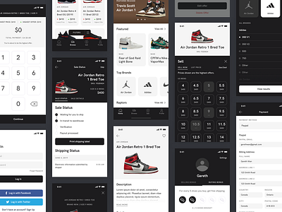 Sneaker App Screens