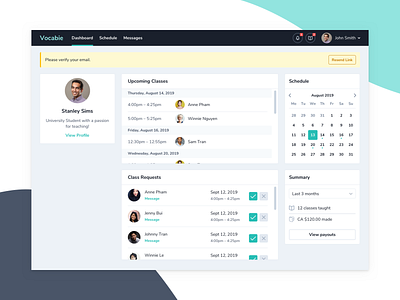 Dashboard - Teaching Platform