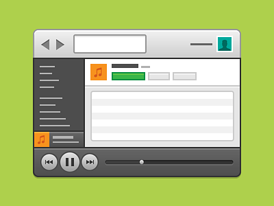 Spotify client chunky client icon illustration simple spotify ui uit understandit vector