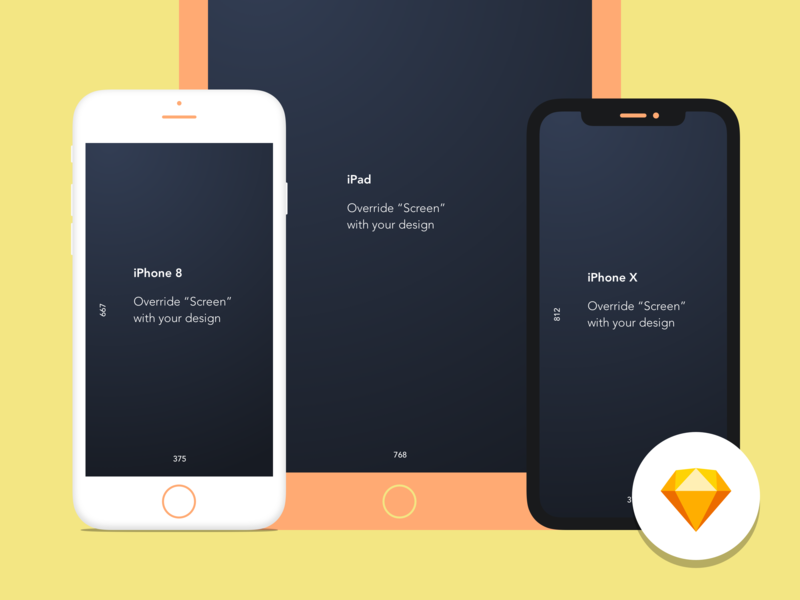 Download Simple Apple device mockup – Sketch Library by Olle ... PSD Mockup Templates