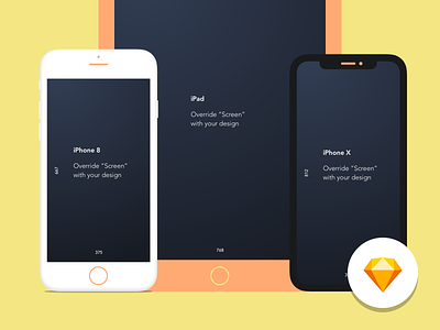 Simple Apple device mockup – Sketch Library apple apple devices ipad ipad air iphone iphone 8 library mockup sketch sketch library