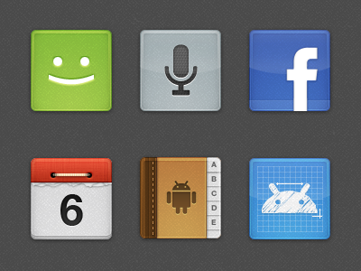 Shiny Boxes v2 android blueprint calendar contacts facebook icon icons package sms