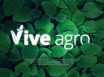 Vive Agro Green Logo ai branding design flowers green illustration logo logos minimal seed typography vector