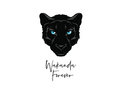 Black Panther Wakanda Forever black branding design flat illustration minimal panther retro skull vector website