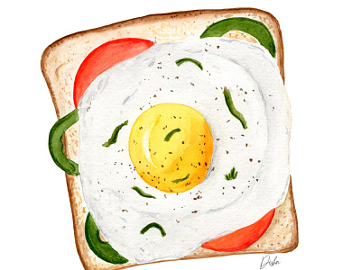 Egg Toast Illustration bread editorial egg toast food illustration food magazine illustration magazine package design