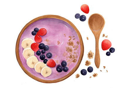 Granola Yogurt Illustration