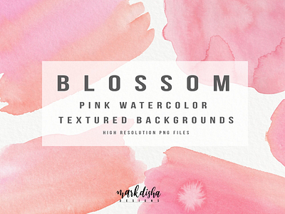 Blossom Pink Watercolor Backgrounds Clipart branding clipart digital graphic design illustration invitation logo design package design texture watercolor wedding