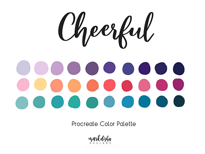 Cheerful Color Palette for Procreate cheerful color palette graphic design ipad pro procreate swatches