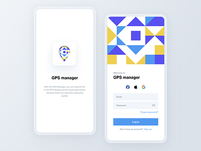 GPS manager. Log in screen 👋 @daily ui @design branding design gps gps tracker icon location pattern pin splash ui