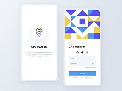GPS manager. Log in screen 👋
