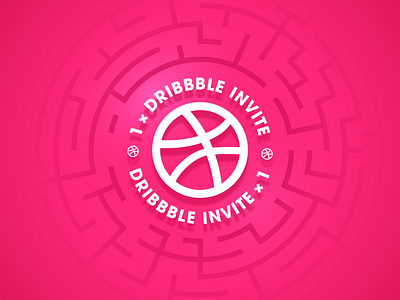 One dribbble invite design dribbble invite illustration invitation invite logo