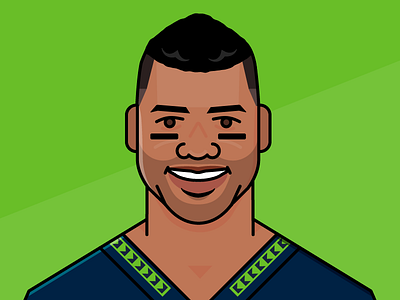 Russell Wilson football illustration nfl portrait seattle