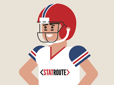 Statroute QB character football illustration nfl