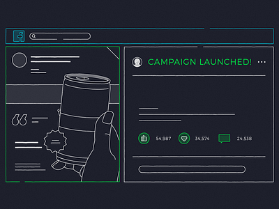 Campaign Launched! design facebook illustration marketing platform