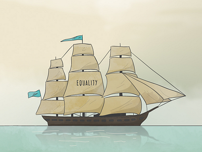 HMAS Equality 1940s adventure boat design equality explorer illustration ship