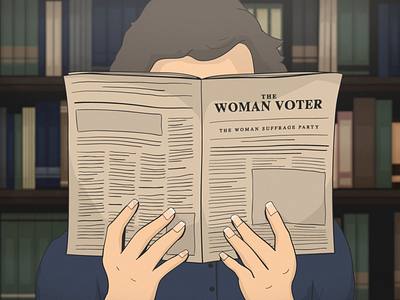 The Woman Voter 1930s character design female gender equality illustration library voting woman