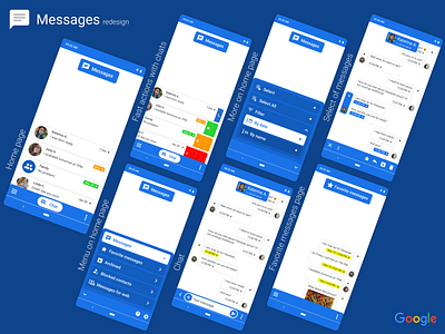 Google Messages Redesign android app google material design messages mobile oneui redesign screens ui ux