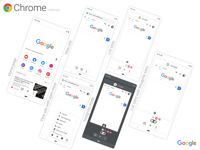 Google Chrome Redesign android app chrome google material design mobile oneui redesign screens ui ux