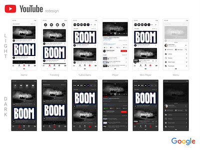 Google YouTube Redesign android app google material design mobile oneui redesign screens ui ux youtube