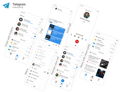 Telegram Redesign android app clean material design messenger mobile oneui redesign screens telegram ui ux