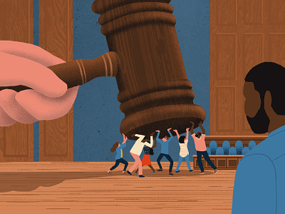The Marshall Project / Punished For Crimes Not Proven conceptual court court room crime criminal justice editorial editorial illustration illustration judge jury justice