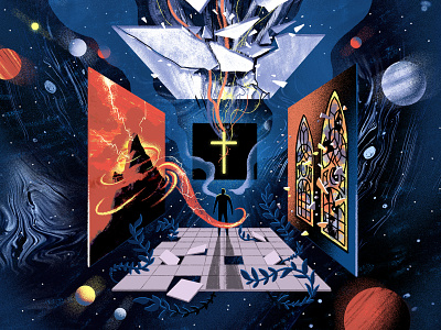 Christianity Today - None Greater christian colorful editorial editorial illustration fantasy illustration light outer space science space spiritual spirituality