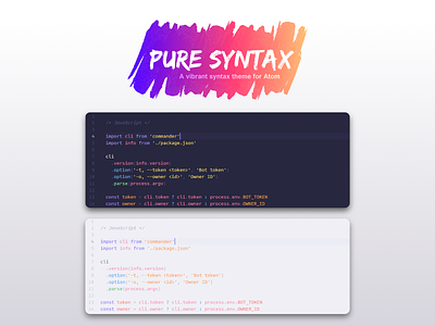 Pure Syntax 1.0.0 atom colorful syntax theme vibrant