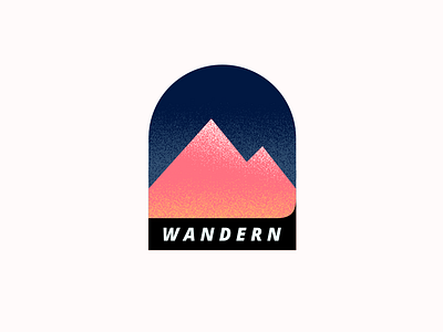Wandern Logo aie branding clean experiment grains hiking himmel illustration inkscape logo nature old print simple simple design sticker travel vector wandern