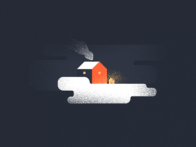 Night aie cabin clean fire grains illustration nacht nature new night simple simple design snow vector