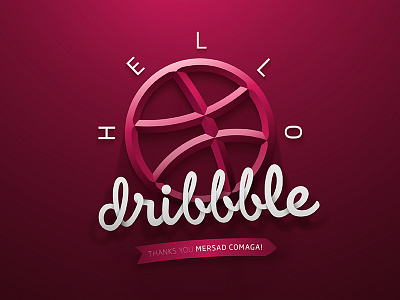 Hello Dibbble! behance dribbble first hello instagram pink shot