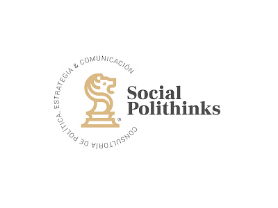 Brand | Social Polithinks brand branding gold golden illustrator león lion logo mark politic