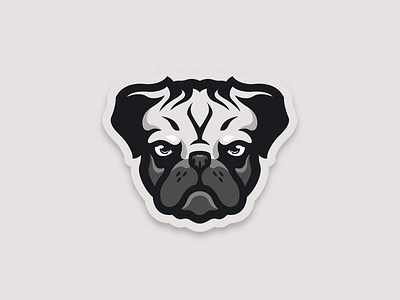 Pug caelum dog hiwow identity illustration logo mascot