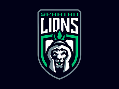 Spartan Lions animal branding caelum design esport esports icon identity illustration lion logo logo logotype mascot spartan sport sports vector