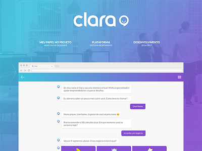 Clara Chatbot brazil chatbot entrepreneur ui