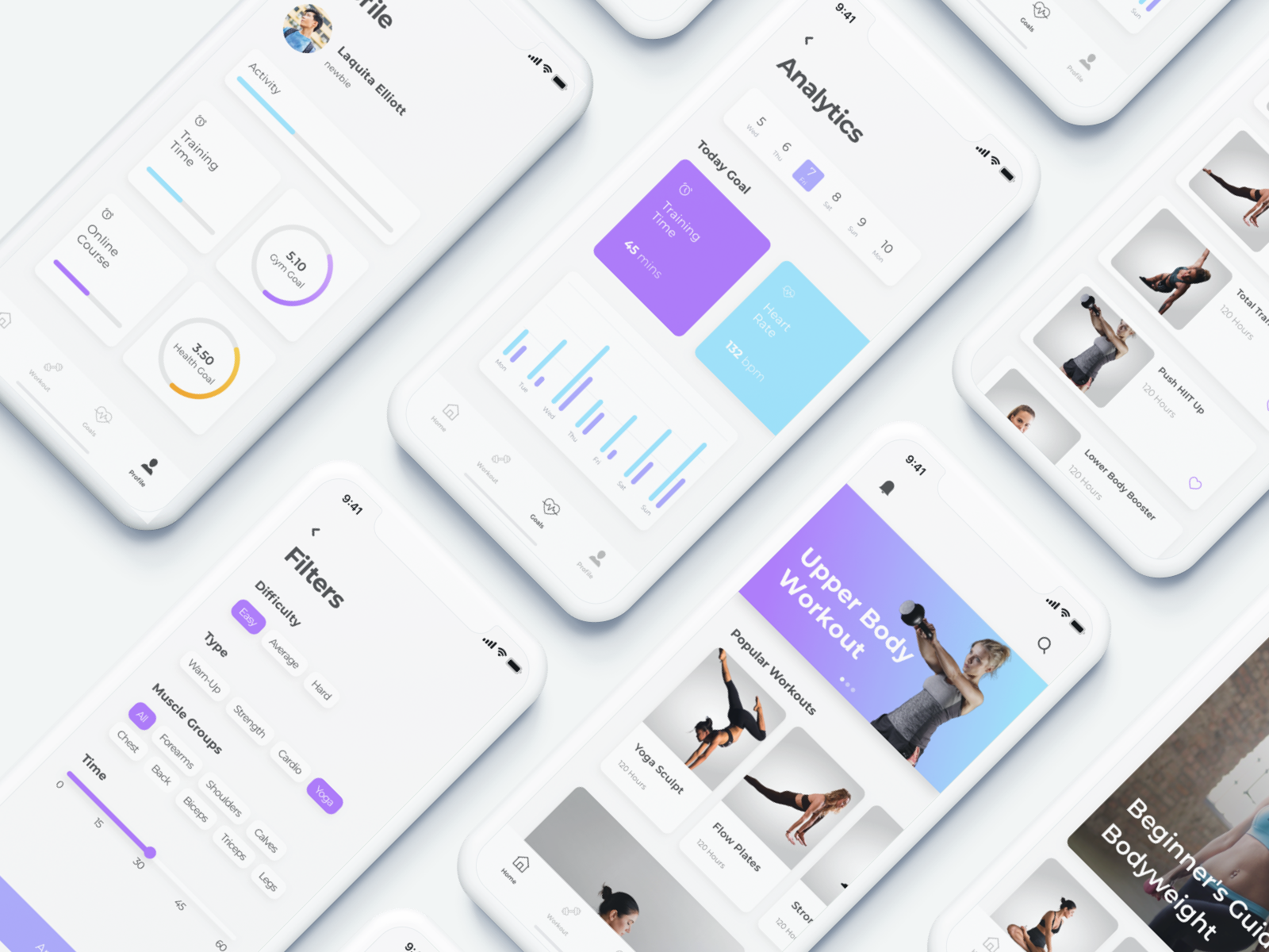 App версия. UI Kit для мобильного приложения. Красивые карточки UI Kit. UX mobile Kit. Cafit Fitness UI Kit.