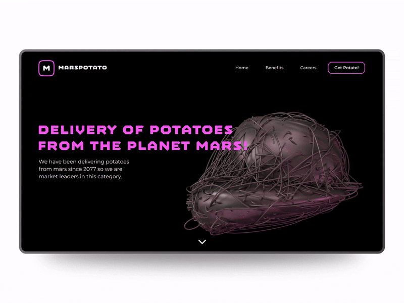 Potato delivery from Mars! 3d abstract adobe after effects animation cinema 4d delivery fluid gif mars molecular motion design octane plant potato render ui ukraine vfx vfx giant website