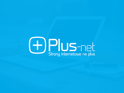 Plus-Net logo design blue branding clean computer design laptop logo plus squircle white