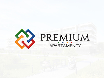 Premium Apartments Logo apartments blue design green identification logo premium red yellow