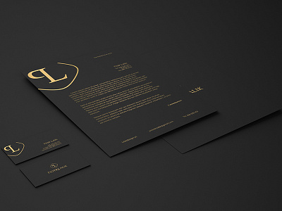 Visual identification black business card gold inentification paper premium visual