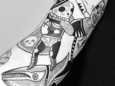 Whale | Luchador farbenpracht germany luchador miriam frank tattoo miriamfrank munich skull visual art form whale