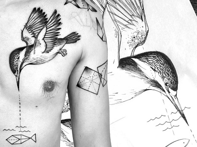 Bird | Kingfisher farbenpracht germany illustration miriam frank tattoo miriamfrank munich tattoo artist tattoo girl tattoomunich tätowierung visual art form