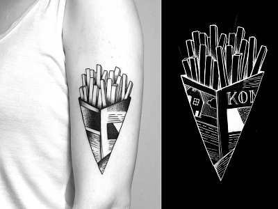 Fries Cone artist girl farbenpracht germany illustration miriam frank miriamfrank tattoo munich tattoomunich tätowierung visual art form