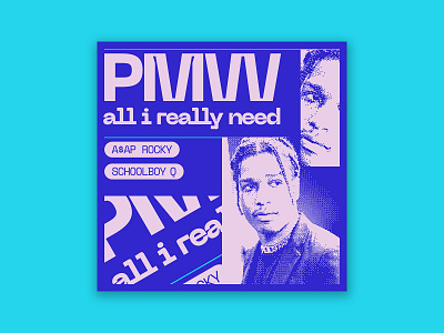 Album Cover Redesign - PMW by A$AP Rocky album album art album artwork album cover album cover design brutalism design graphic design hip hop music typography