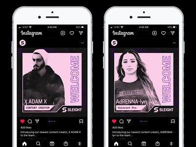 esports brand social content | Sleight streaming streamer creator gamer league of legends valorant mockup iphone twitter instagram content media social graphic design gaming esports