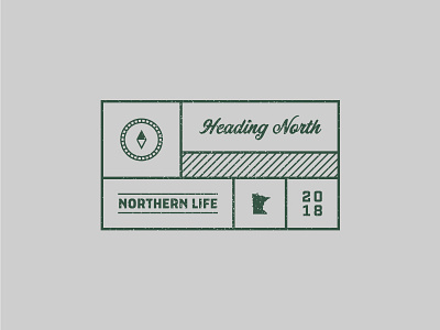 Camp 26 Design - Heading North badge design explore nature print screen print vintage