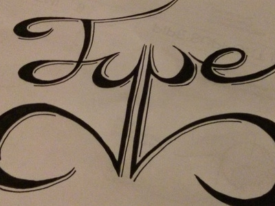 Type hand drawn micron sketch type typography