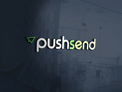 PushSend Logo Design logo and website design startup brand strategy