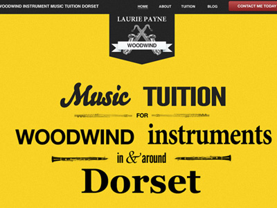 Woodwind Website music typography web woodwind